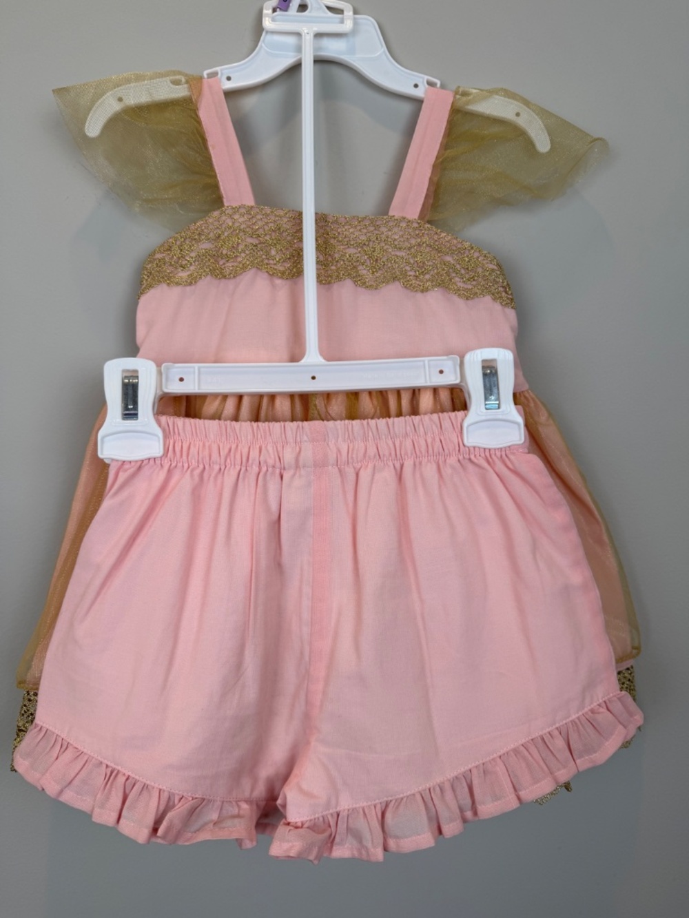 Wildling by Well Dressed Wolf Pink Gold Lace Dress 4T Flower Girl - Picture 3 of 13